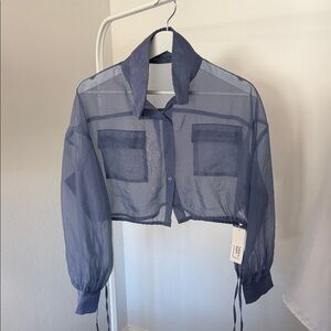 Sheer Blue Button Down Shirt